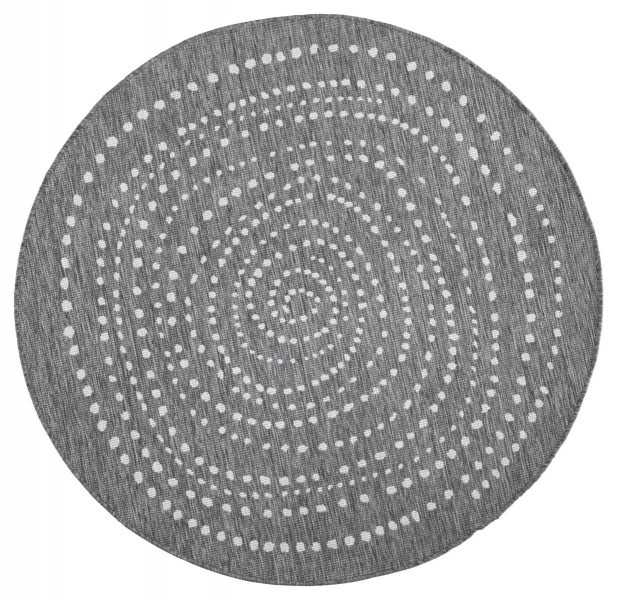 Levně NORTHRUGS - Hanse Home koberce Kusový koberec Twin-Wendeteppiche 103112 grau creme kruh – na ven i na doma - 200x200 (průměr) kruh cm