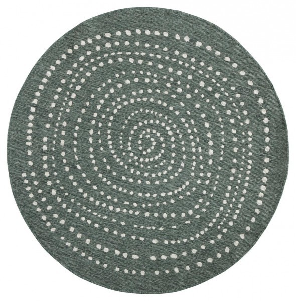 Levně NORTHRUGS - Hanse Home koberce Kusový koberec Twin-Wendeteppiche 103111 grün creme kruh – na ven i na doma - 200x200 (průměr) kruh cm