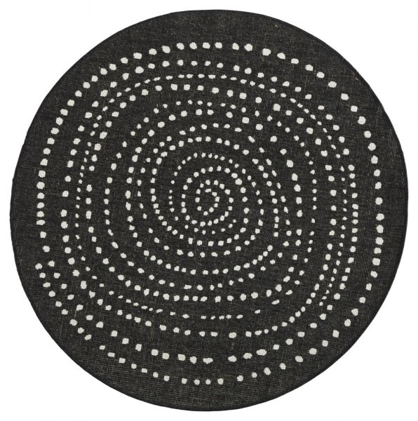 Hanse Home, Kusový koberec Twin-Wendeteppiche 103109 schwarz creme kruh – na ven i na doma, 140x140 (průměr) kruh, černá, černobílá, chodba / předsíň