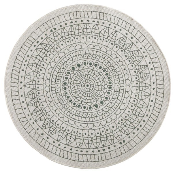 Levně NORTHRUGS - Hanse Home koberce Kusový koberec Twin-Wendeteppiche 103103 creme grün kruh – na ven i na doma - 200x200 (průměr) kruh cm