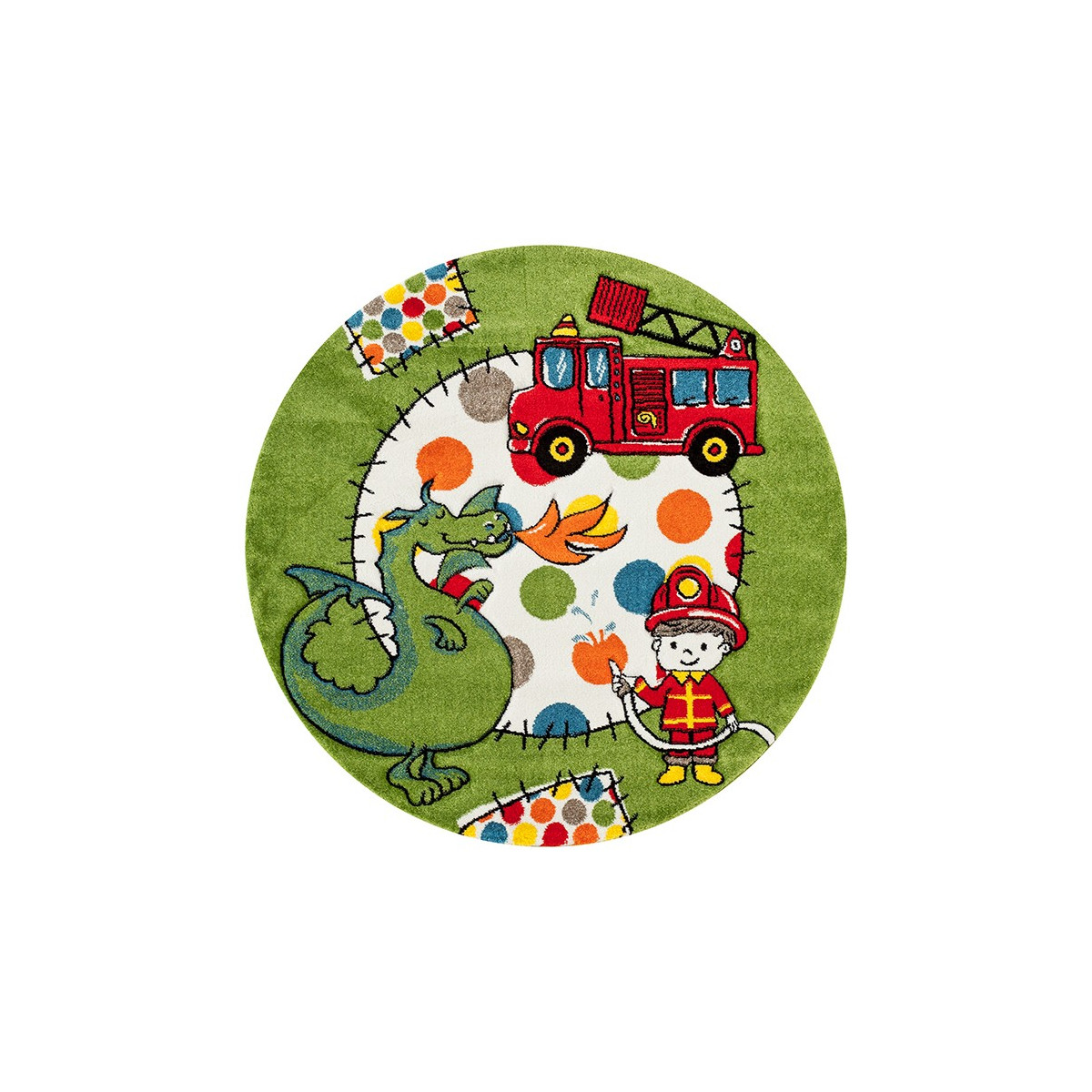 Dětský kusový koberec Momo K11566-08 Green kruh