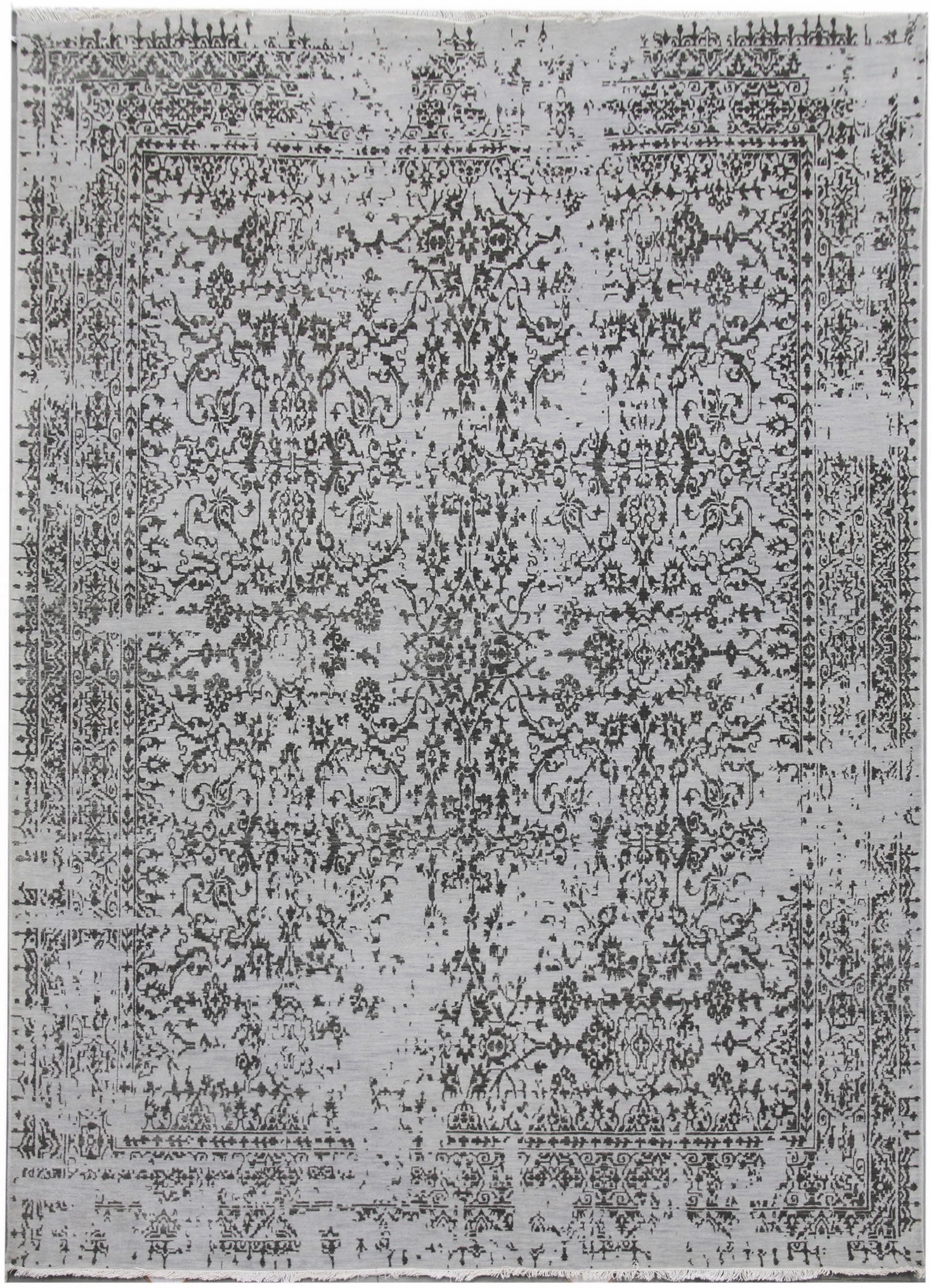 Diamond Carpets koberce Ručně vázaný kusový koberec Diamond DC-JK 1 silver/black - 140x200 cm