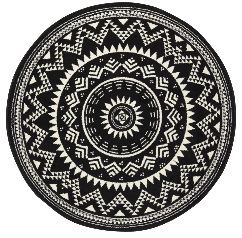 Levně Hanse Home Collection koberce Kusový koberec Celebration 103441 Valencia Black kruh - 140x140 (průměr) kruh cm