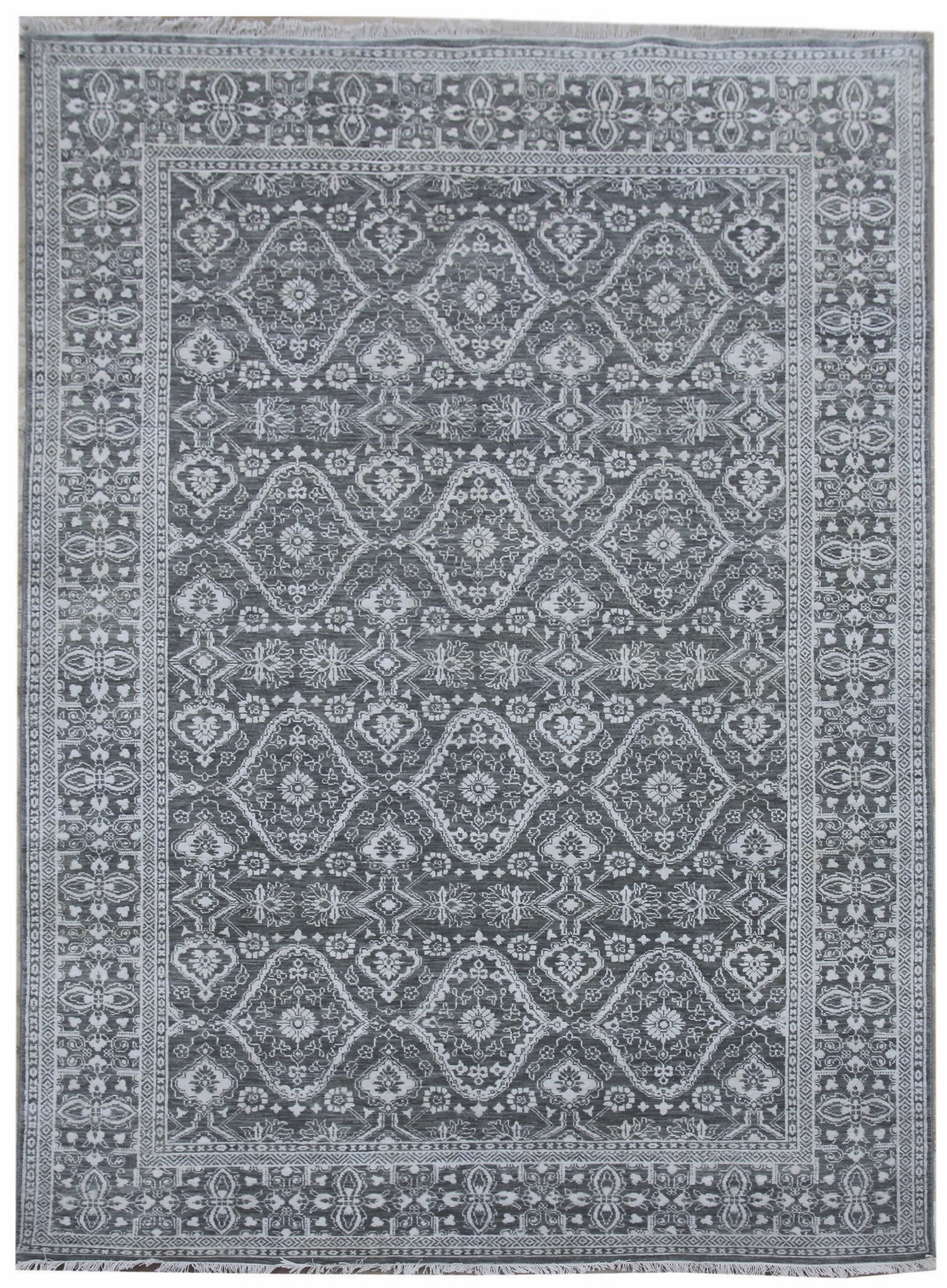 Levně Diamond Carpets koberce Ručně vázaný kusový koberec Diamond DC-HALI B Grey/silver - 275x365 cm