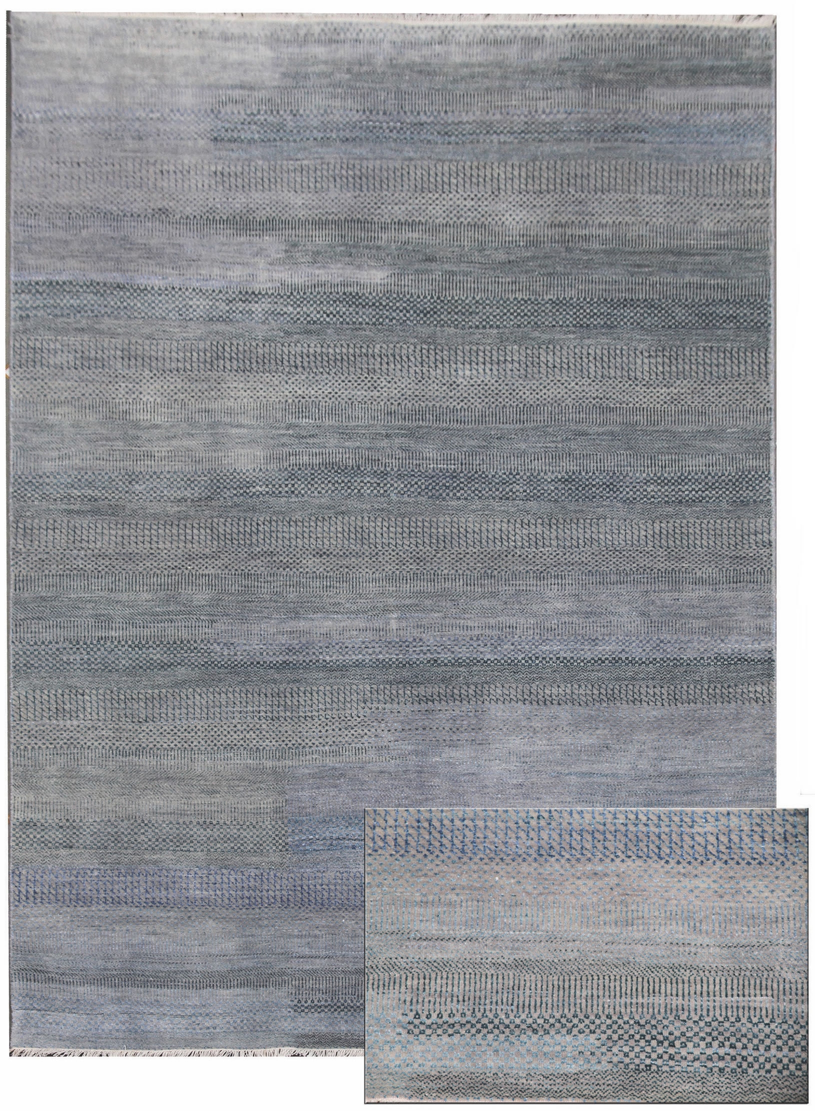 Levně Diamond Carpets koberce Ručně vázaný kusový koberec Diamond DC-MCN Silver/light blue - 120x170 cm