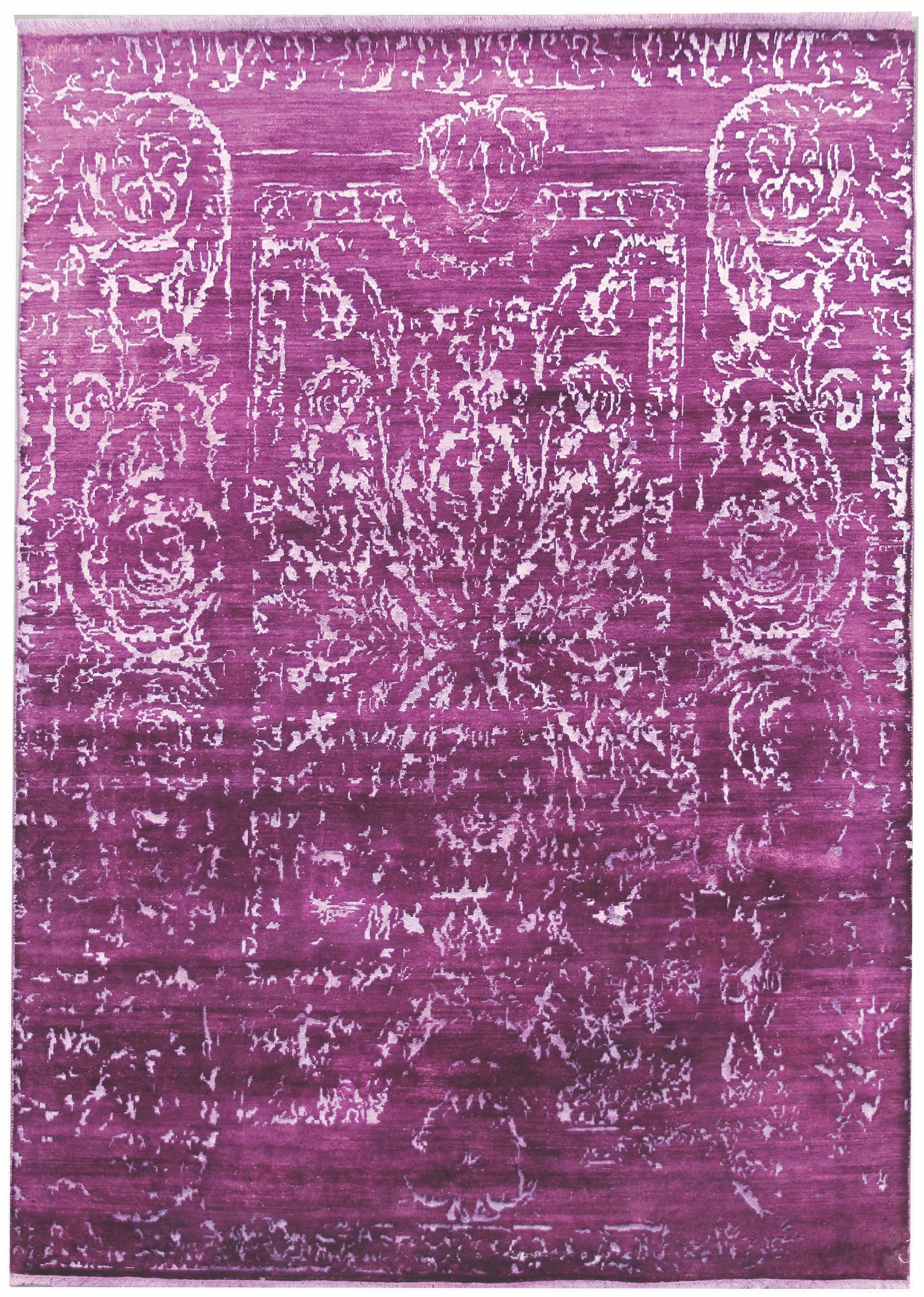 Levně Diamond Carpets koberce Ručně vázaný kusový koberec Diamond DC-JK 2 Purple/silver (overdye) - 140x200 cm