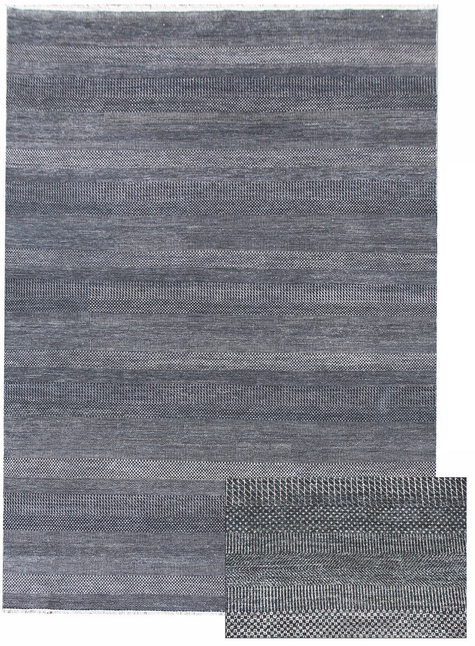 Levně Diamond Carpets koberce Ručně vázaný kusový koberec Diamond DC-MCN Dark blue/silver - 245x305 cm