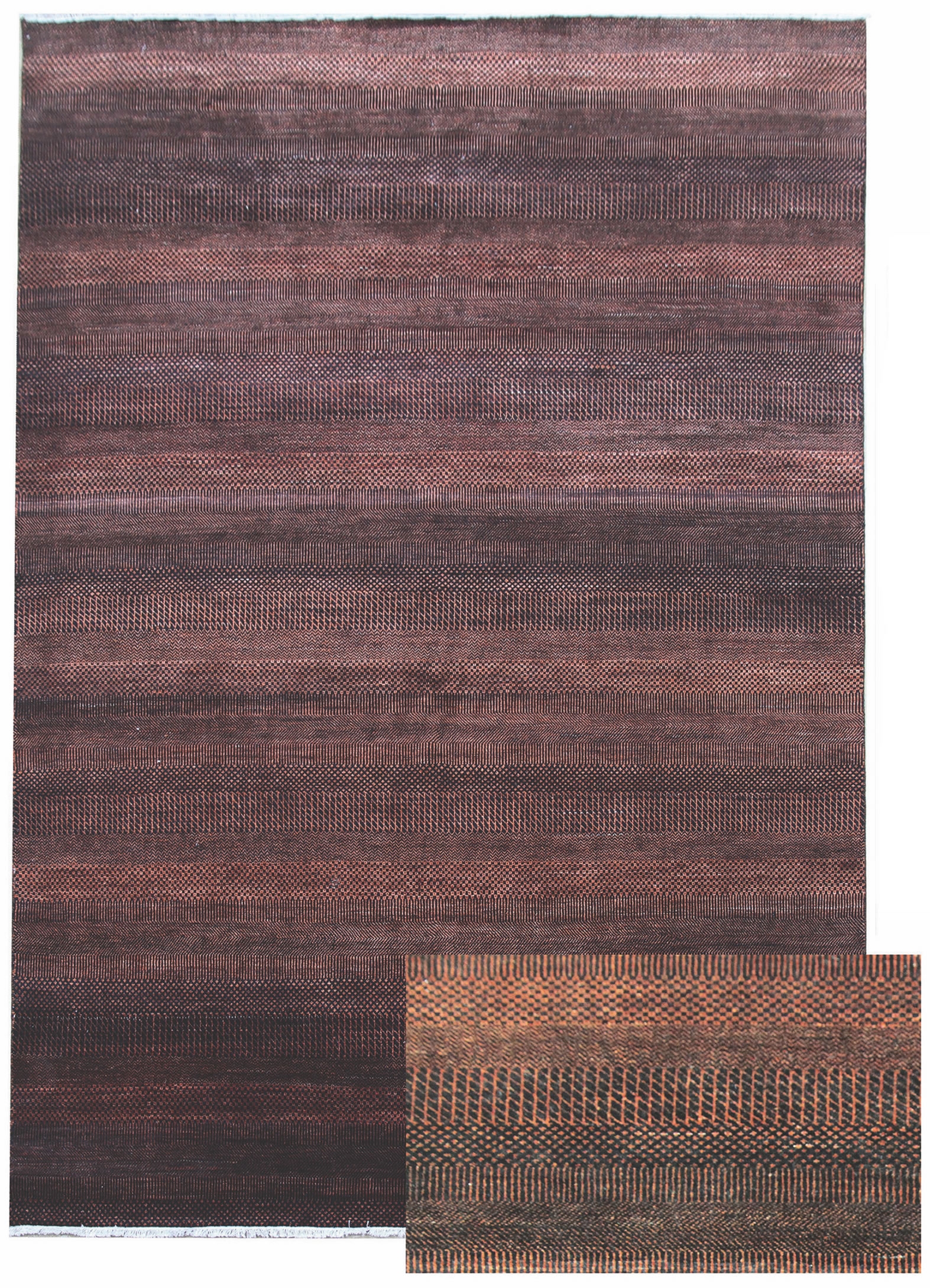 Levně Diamond Carpets koberce Ručně vázaný kusový koberec Diamond DC-MCN Black/rust - 365x457 cm