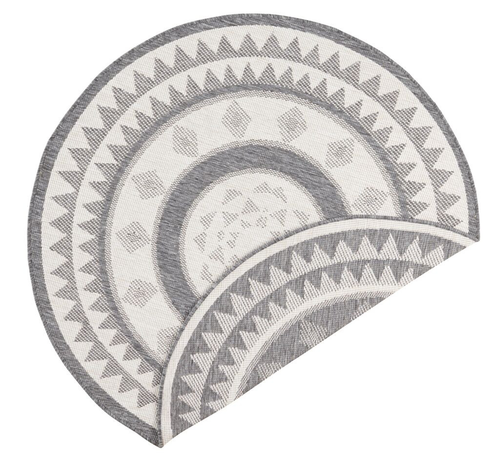 Levně NORTHRUGS - Hanse Home koberce Kusový koberec Twin Supreme 103413 Jamaica grey creme kruh – na ven i na doma - 140x140 (průměr) kruh cm