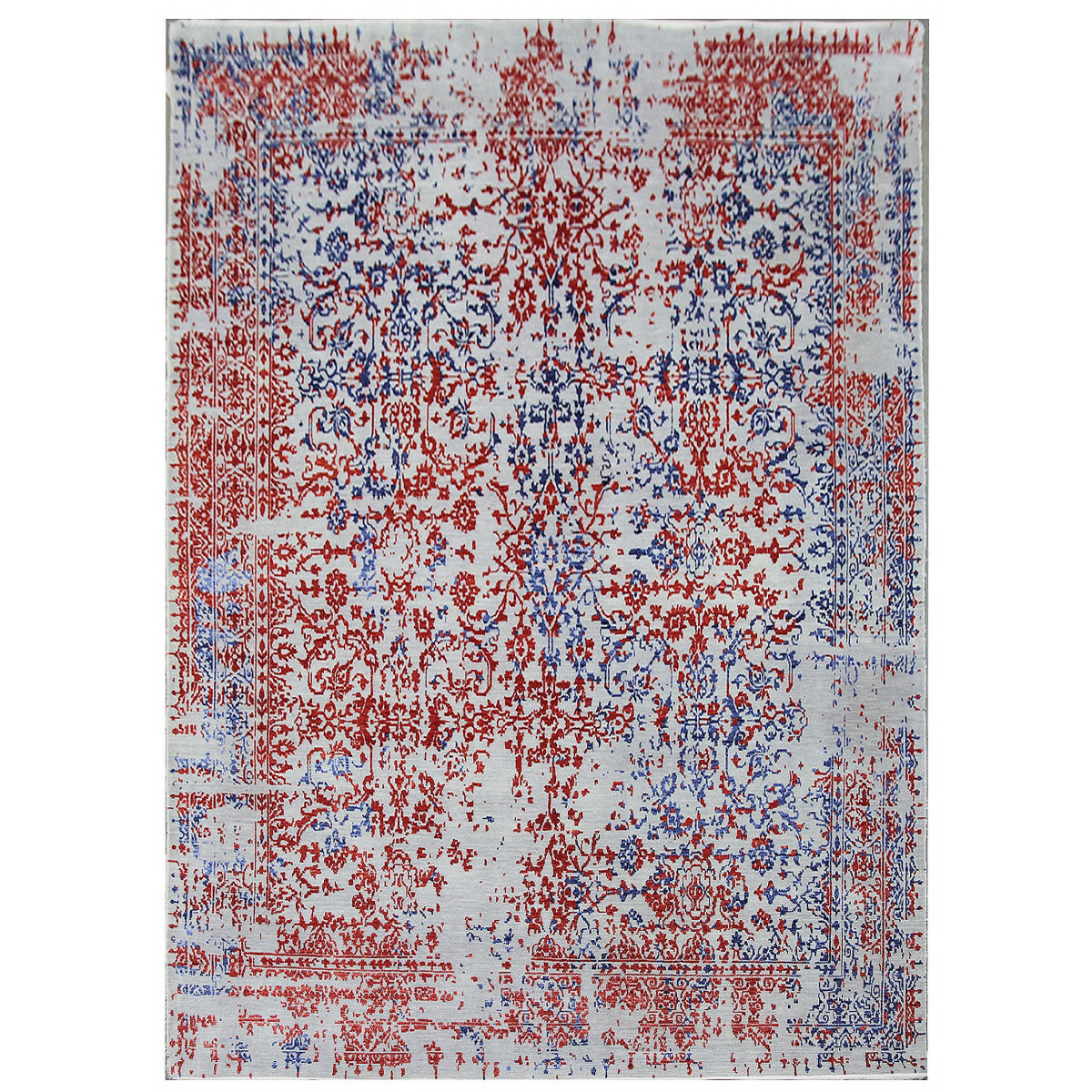 Ručně vázaný kusový koberec Diamond DC-JKM Silver/blue-red