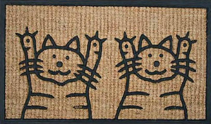 Levně BO-MA koberce Rohožka Kokos + guma 2 kočky - 40x70 cm