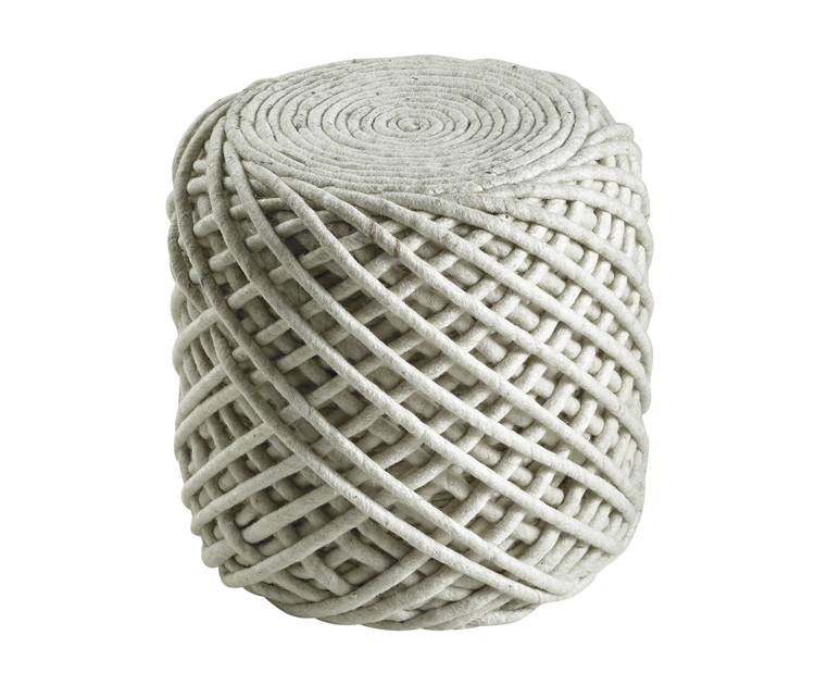 Levně Obsession koberce Sedací vak ROYAL POUF POR 888 Ivory - 40 x 40 x 40 cm cm