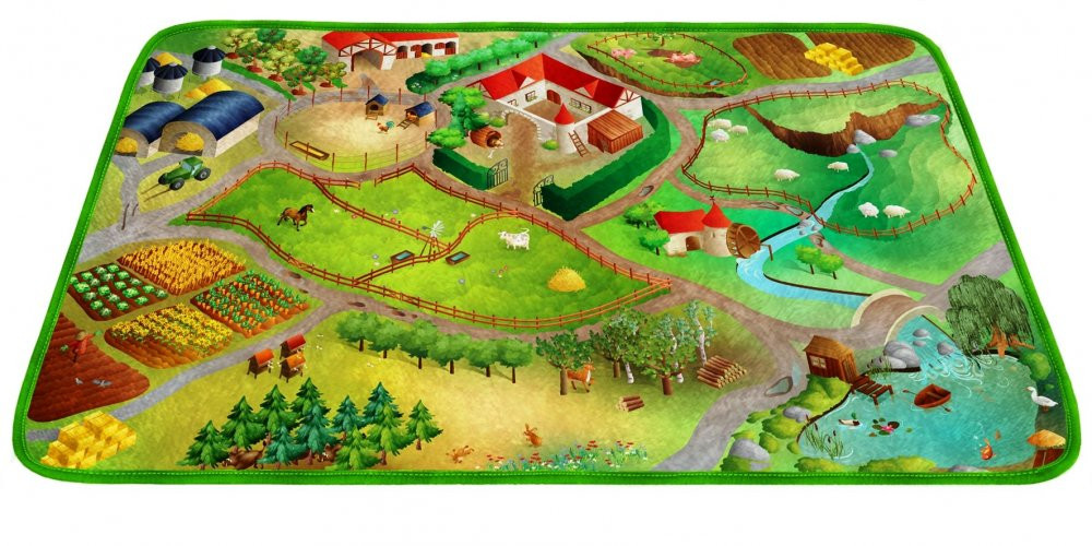 Levně Vopi, Protiskluzový kusový koberec Ultra Soft Farma, 130x180, vícebarevná, dětský pokoj