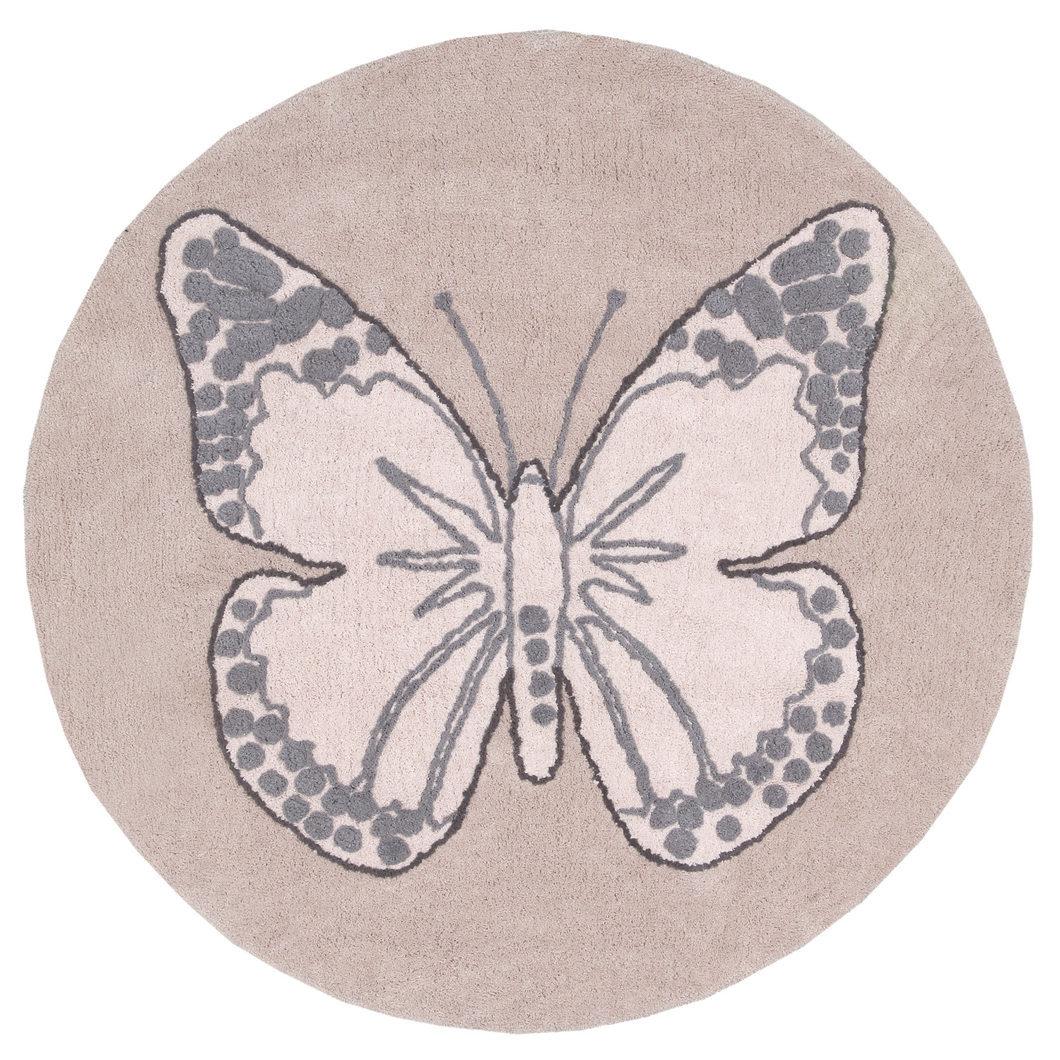 Levně Lorena Canals koberce Přírodní koberec, ručně tkaný Butterfly - 160x160 (průměr) kruh cm