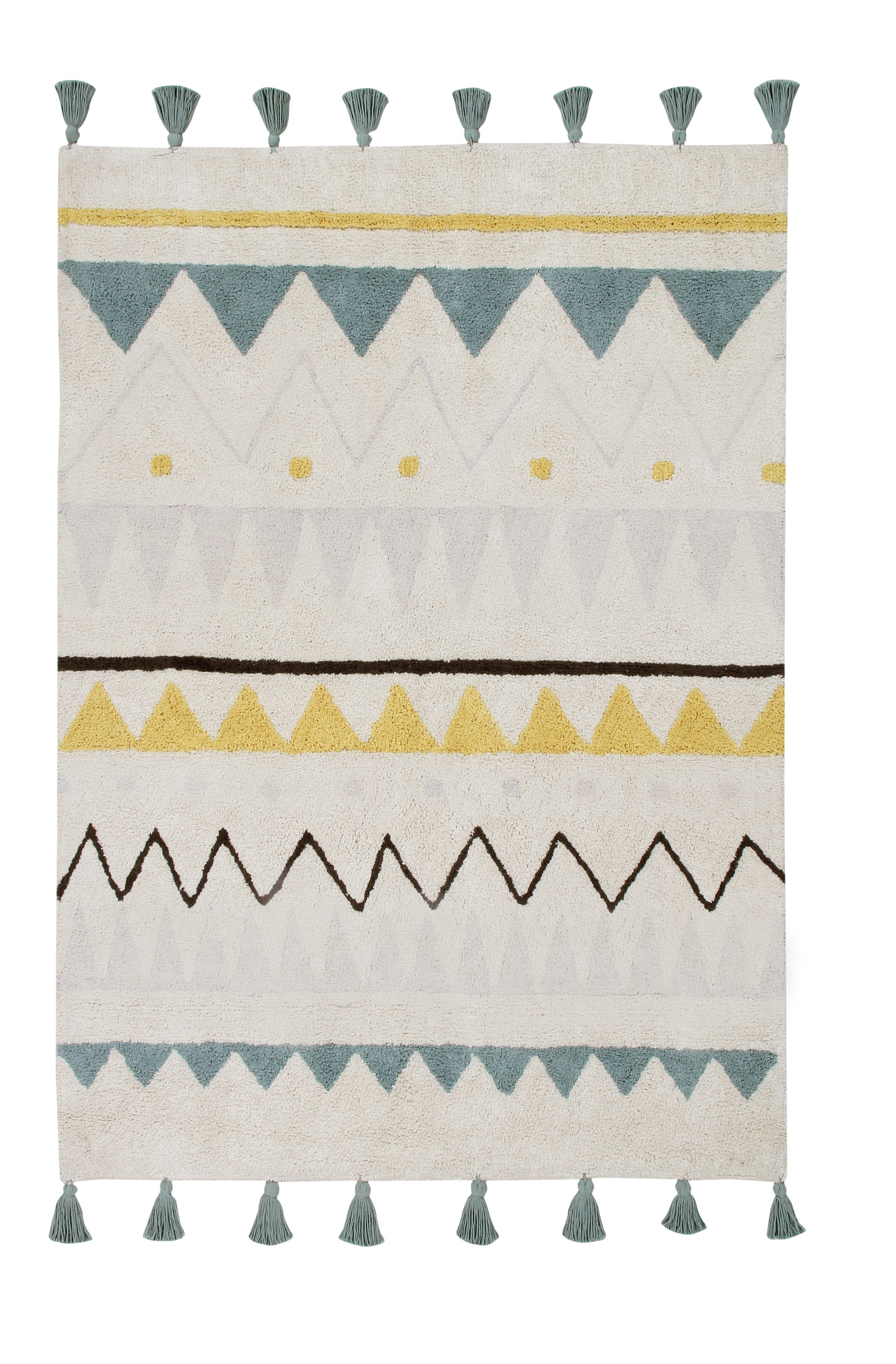 Levně Lorena Canals koberce Přírodní koberec, ručně tkaný Azteca Natural-Vintage Blue - 120x160 cm