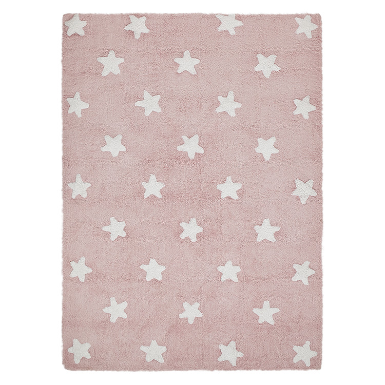 Levně Lorena Canals koberce Přírodní koberec, ručně tkaný Stars Pink-White - 120x160 cm