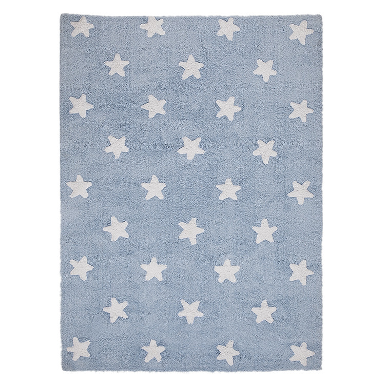 Levně Lorena Canals koberce Přírodní koberec, ručně tkaný Stars Blue-White - 120x160 cm