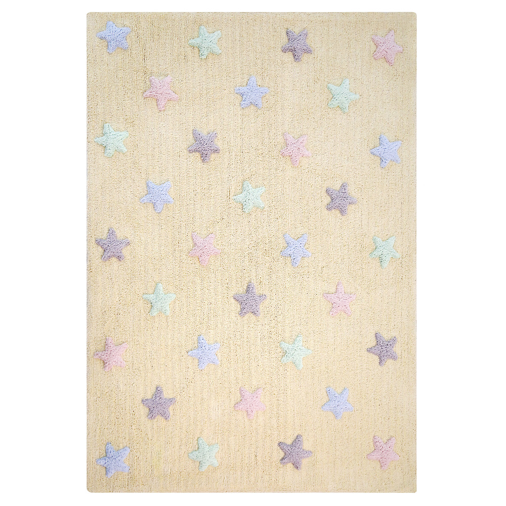 Levně Lorena Canals koberce Přírodní koberec, ručně tkaný Tricolor Stars Vanilla - 120x160 cm