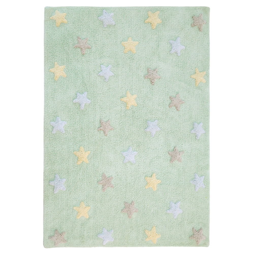 Levně Lorena Canals koberce Přírodní koberec, ručně tkaný Tricolor Stars Soft Mint - 120x160 cm