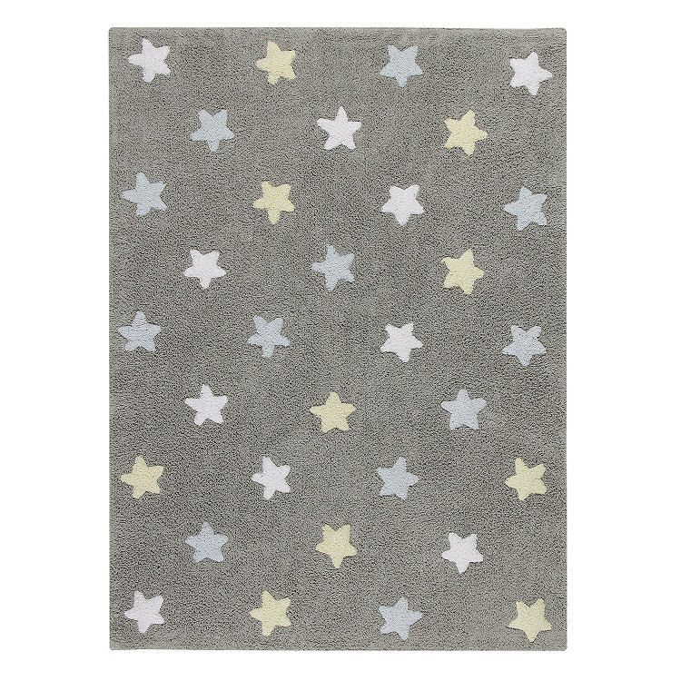 Levně Lorena Canals koberce Přírodní koberec, ručně tkaný Tricolor Stars Grey-Blue - 120x160 cm