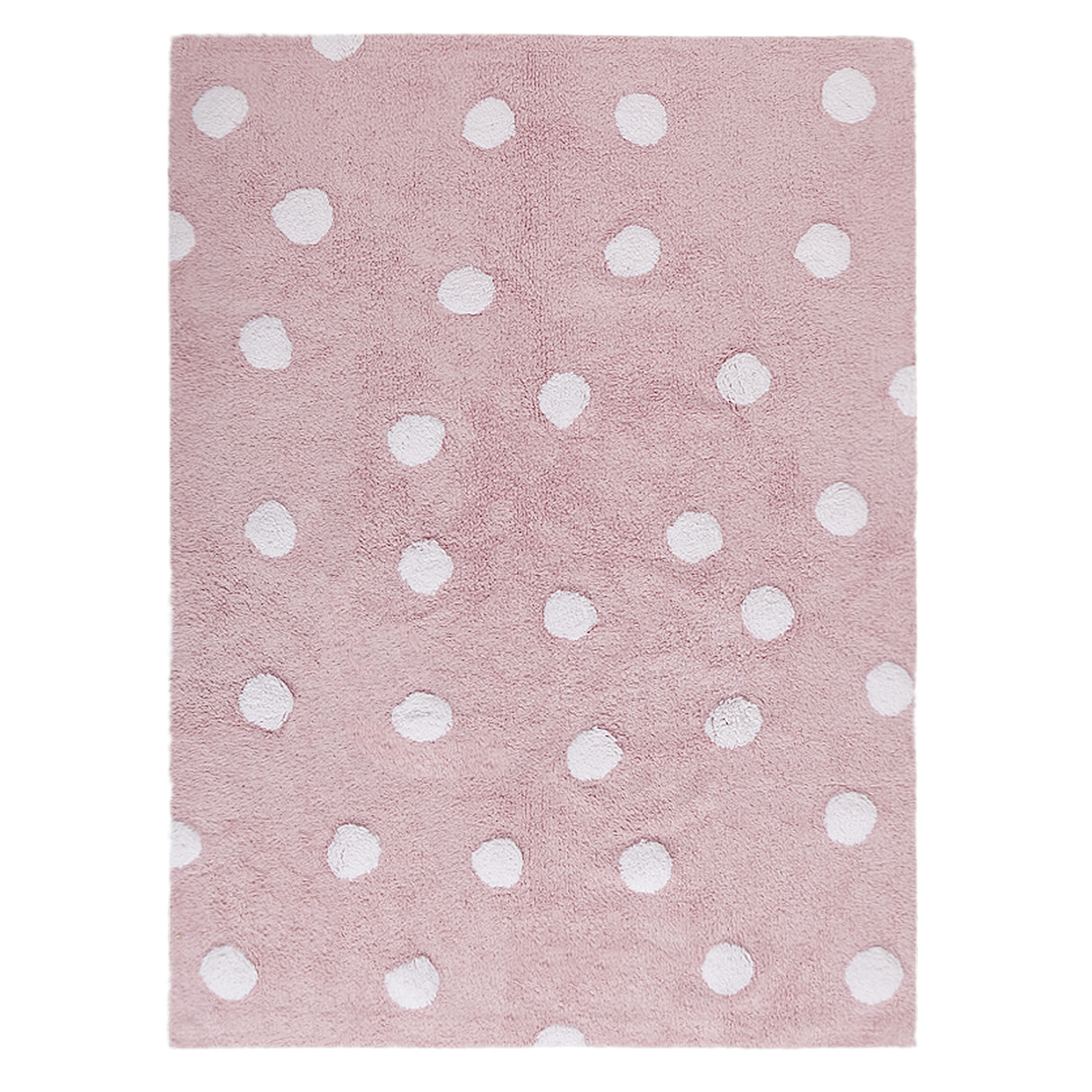 Levně Lorena Canals koberce Přírodní koberec, ručně tkaný Polka Dots Pink-White - 120x160 cm