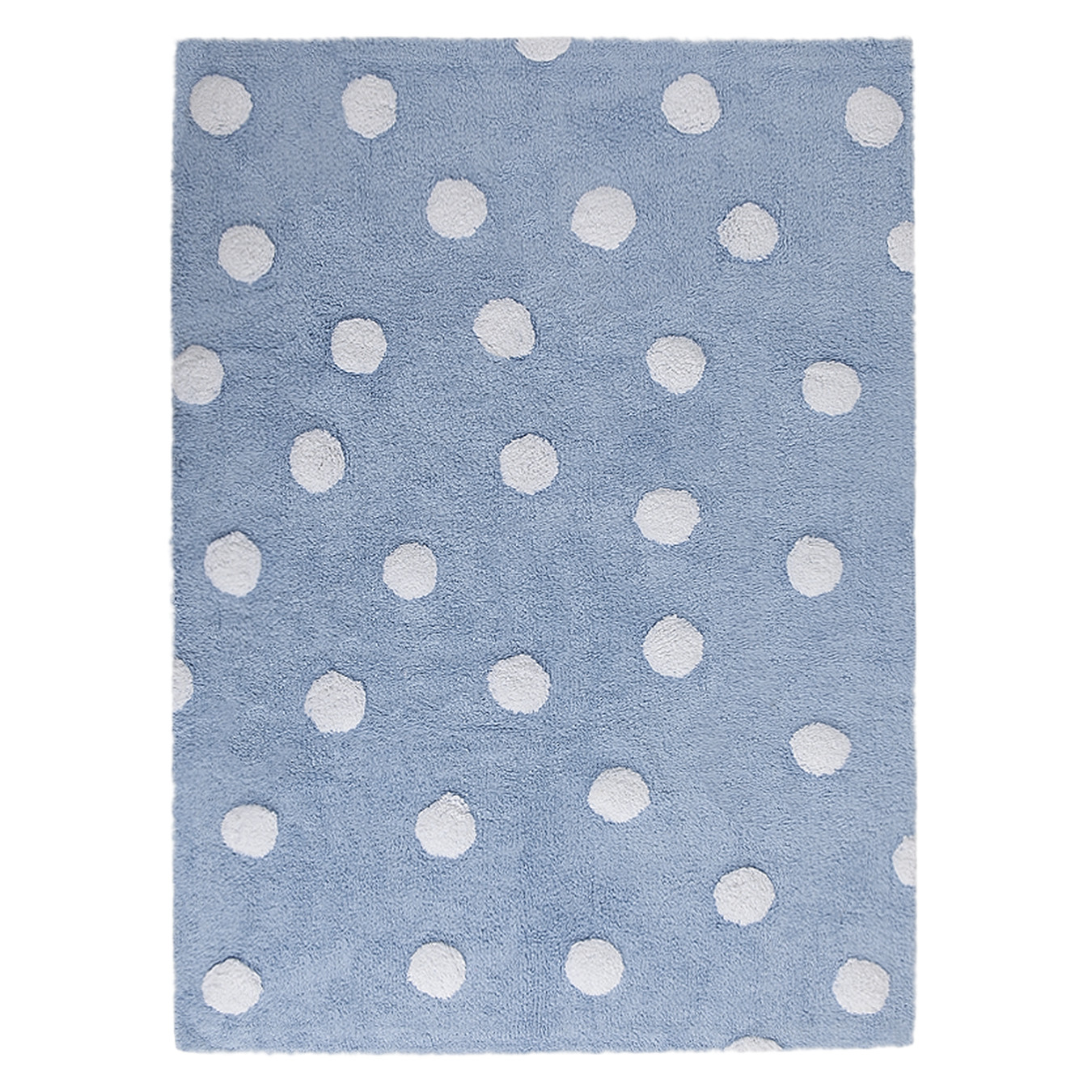Levně Lorena Canals koberce Přírodní koberec, ručně tkaný Polka Dots Blue-White - 120x160 cm
