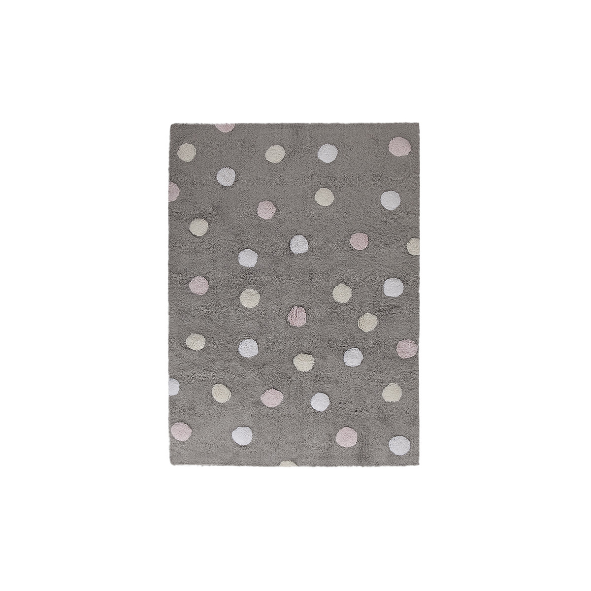 Přírodní koberec, ručně tkaný Tricolor Polka Dots Grey-Pink