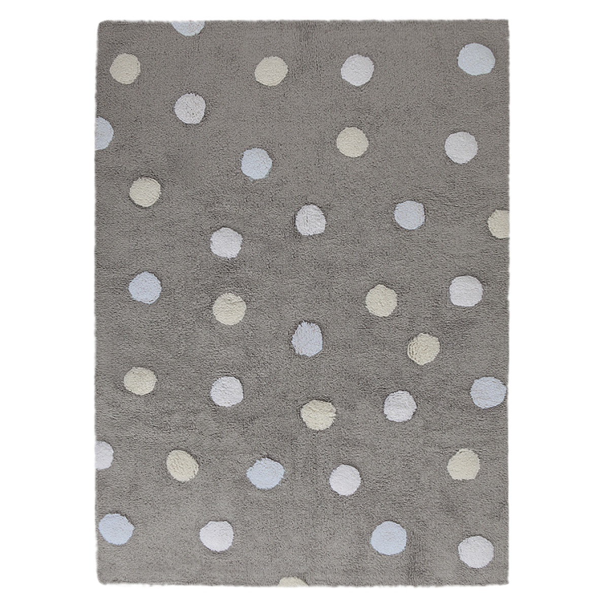 Přírodní koberec, ručně tkaný Tricolor Polka Dots Grey-Blue