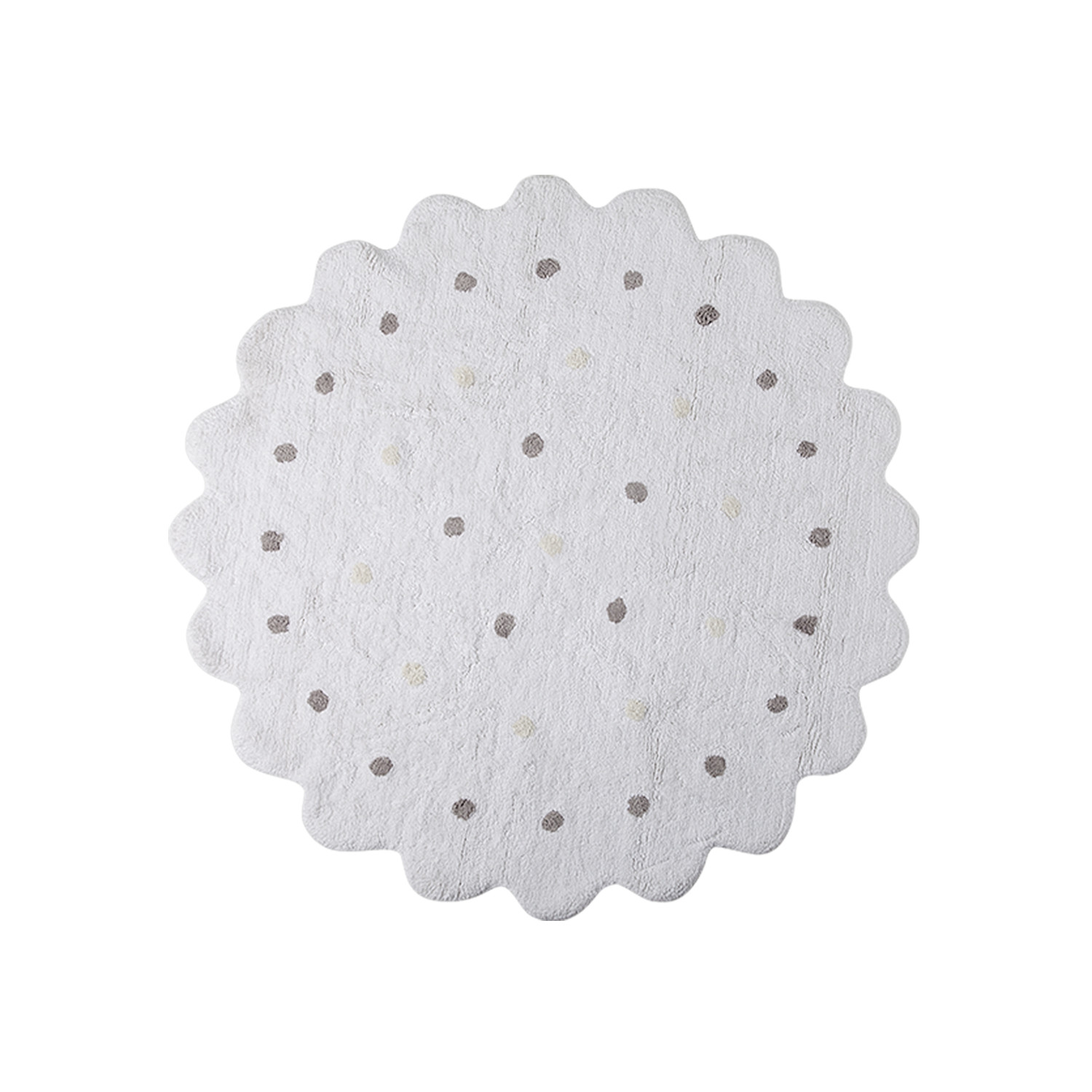 Levně Lorena Canals koberce Přírodní koberec, ručně tkaný Little Biscuit White - 140x140 kytka cm