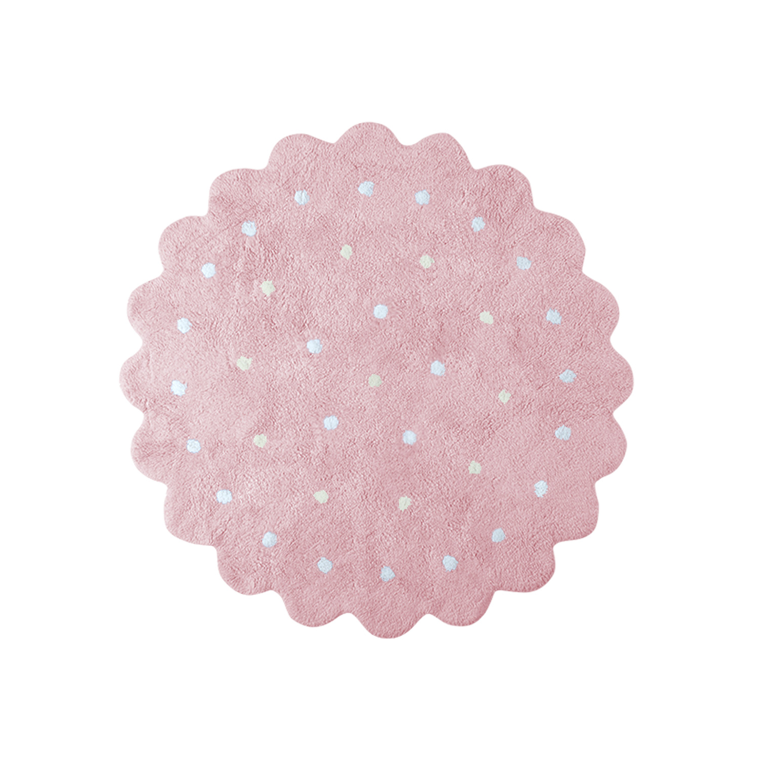 Levně Lorena Canals koberce Přírodní koberec, ručně tkaný Little Biscuit Pink - 140x140 kytka cm