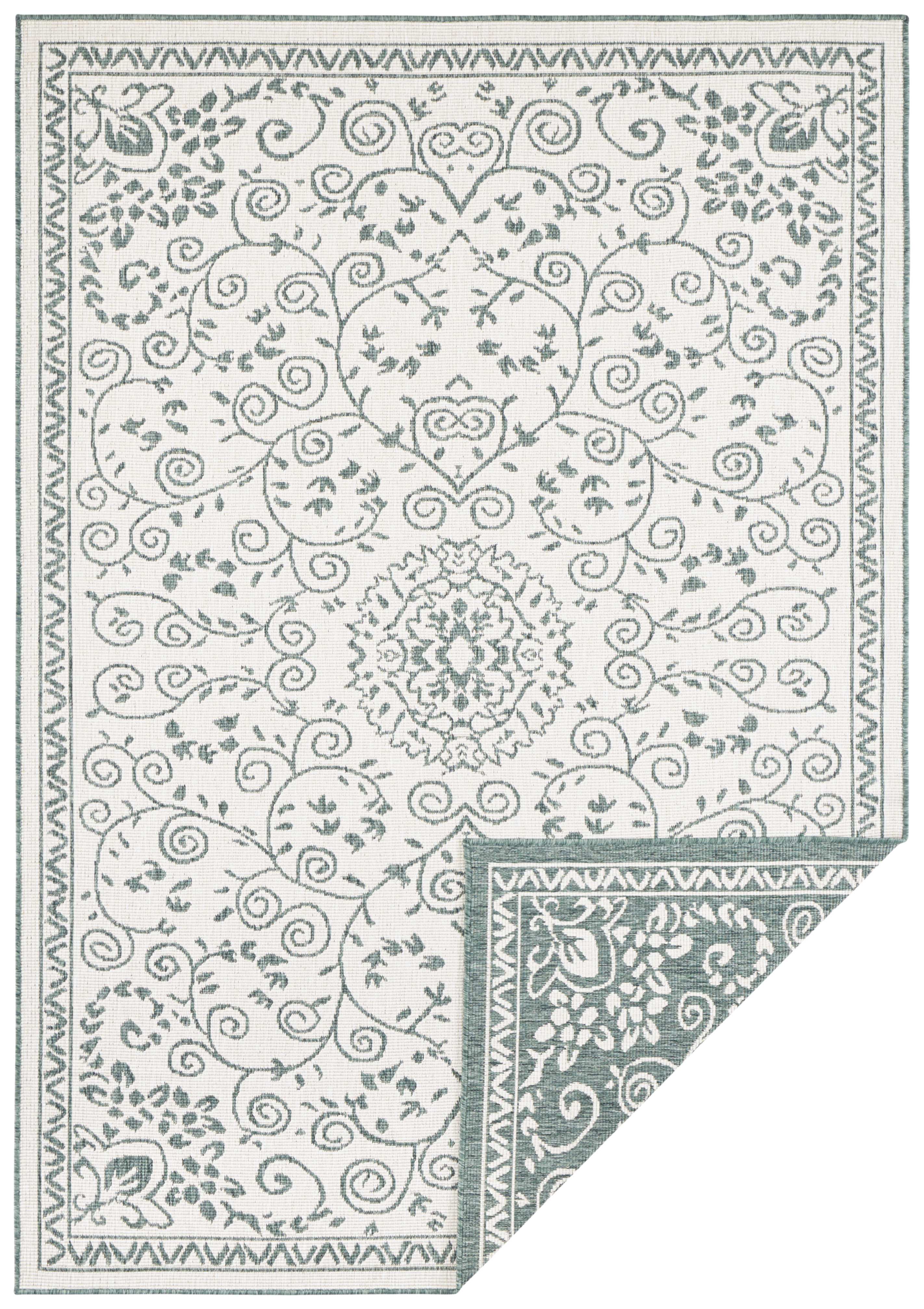 Levně NORTHRUGS - Hanse Home koberce Kusový koberec Twin Supreme 103865 Leyte Green/Cream – na ven i na doma - 160x230 cm