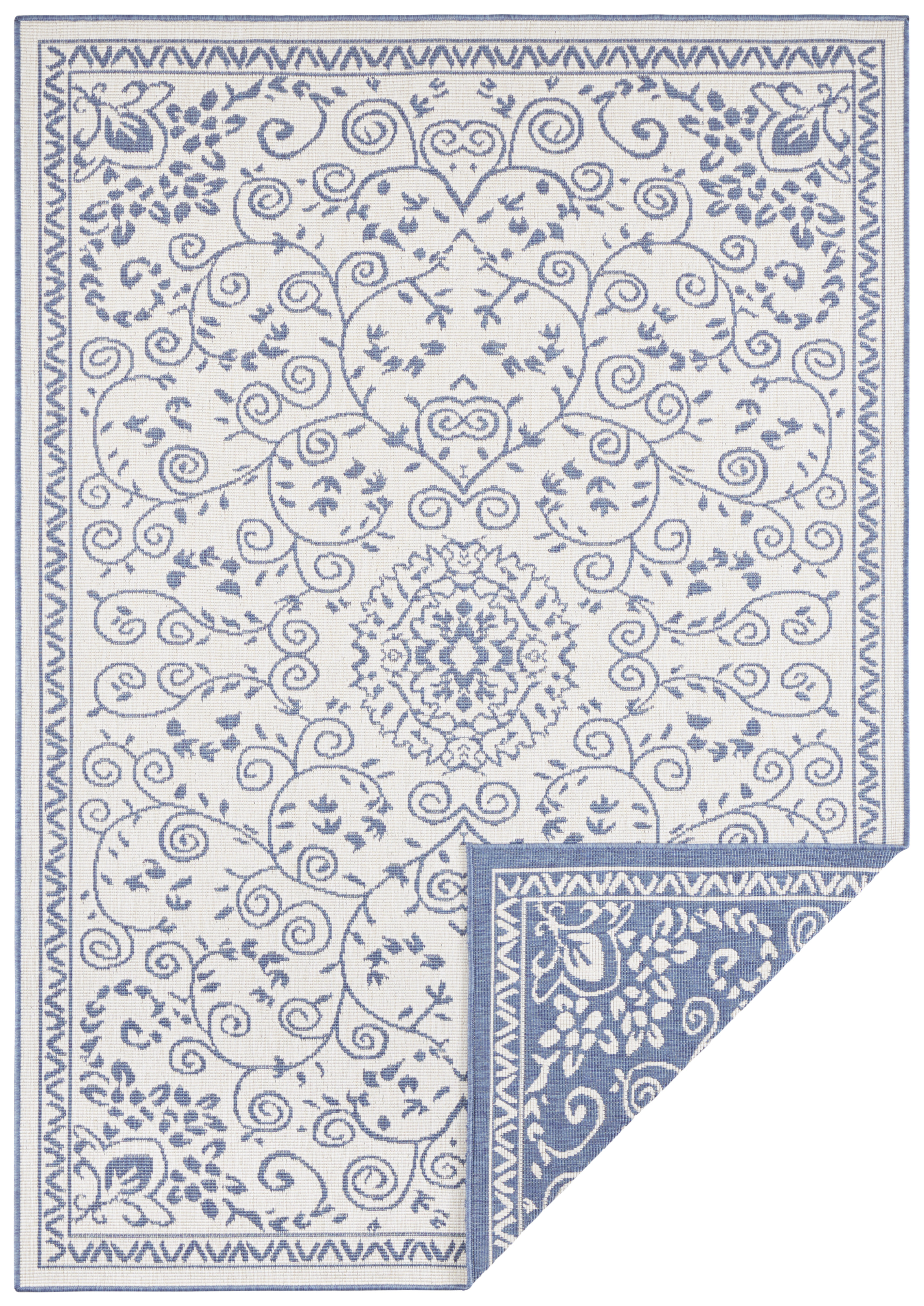 Levně NORTHRUGS - Hanse Home koberce Kusový koberec Twin Supreme 103867 Leyte Blue/Cream – na ven i na doma - 200x290 cm