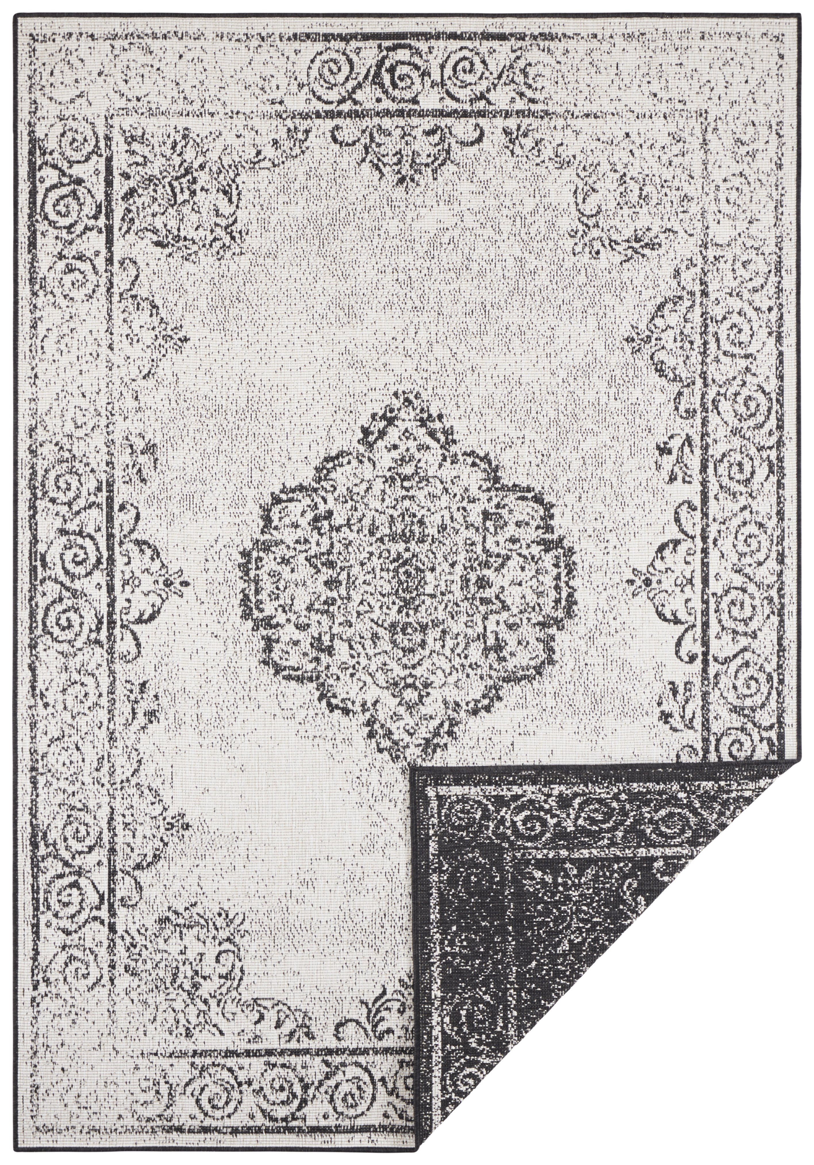 Levně NORTHRUGS - Hanse Home koberce Kusový koberec Twin Supreme 103868 Cebu Black/Cream – na ven i na doma - 80x150 cm