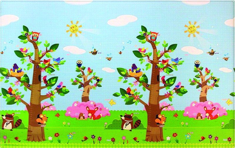 Levně Dwinguler Oboustranný protiskluzový koberec Ptáci v korunách stromů – na ven i na doma - 140x210 cm