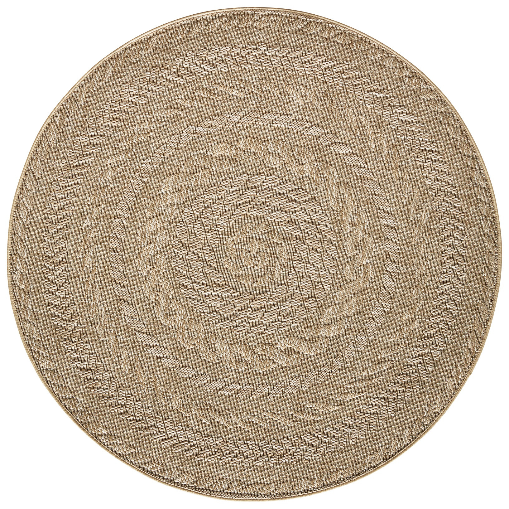 Levně NORTHRUGS - Hanse Home koberce Kusový koberec Forest 103998 Beige/Brown – na ven i na doma - 160x160 (průměr) kruh cm