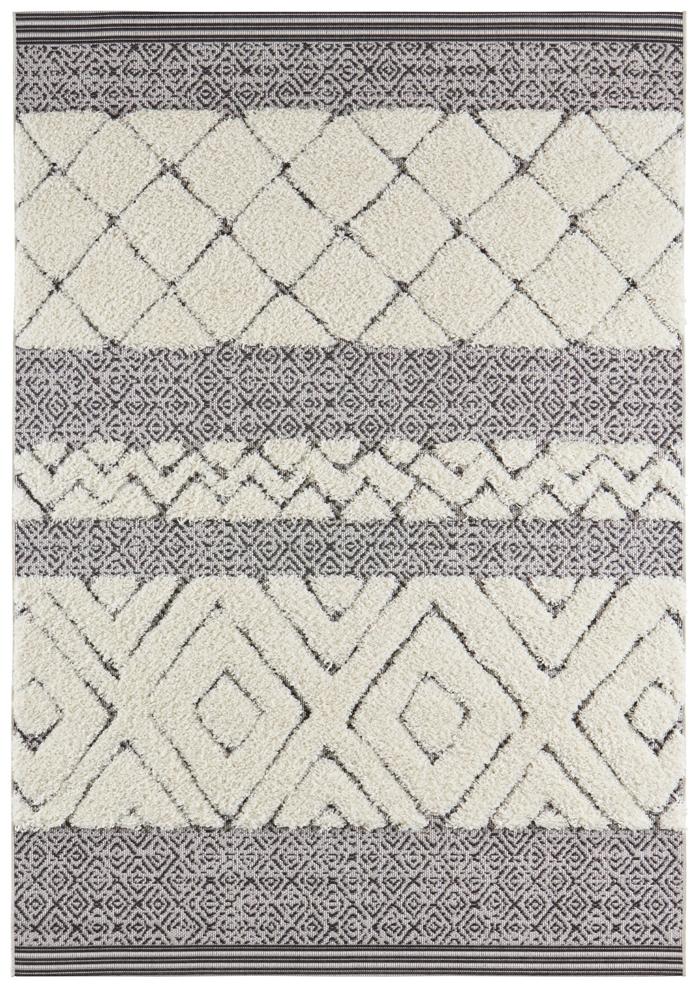 Levně Mint Rugs - Hanse Home koberce Kusový koberec Handira 103906 Black/Cream - 200x290 cm Bílá