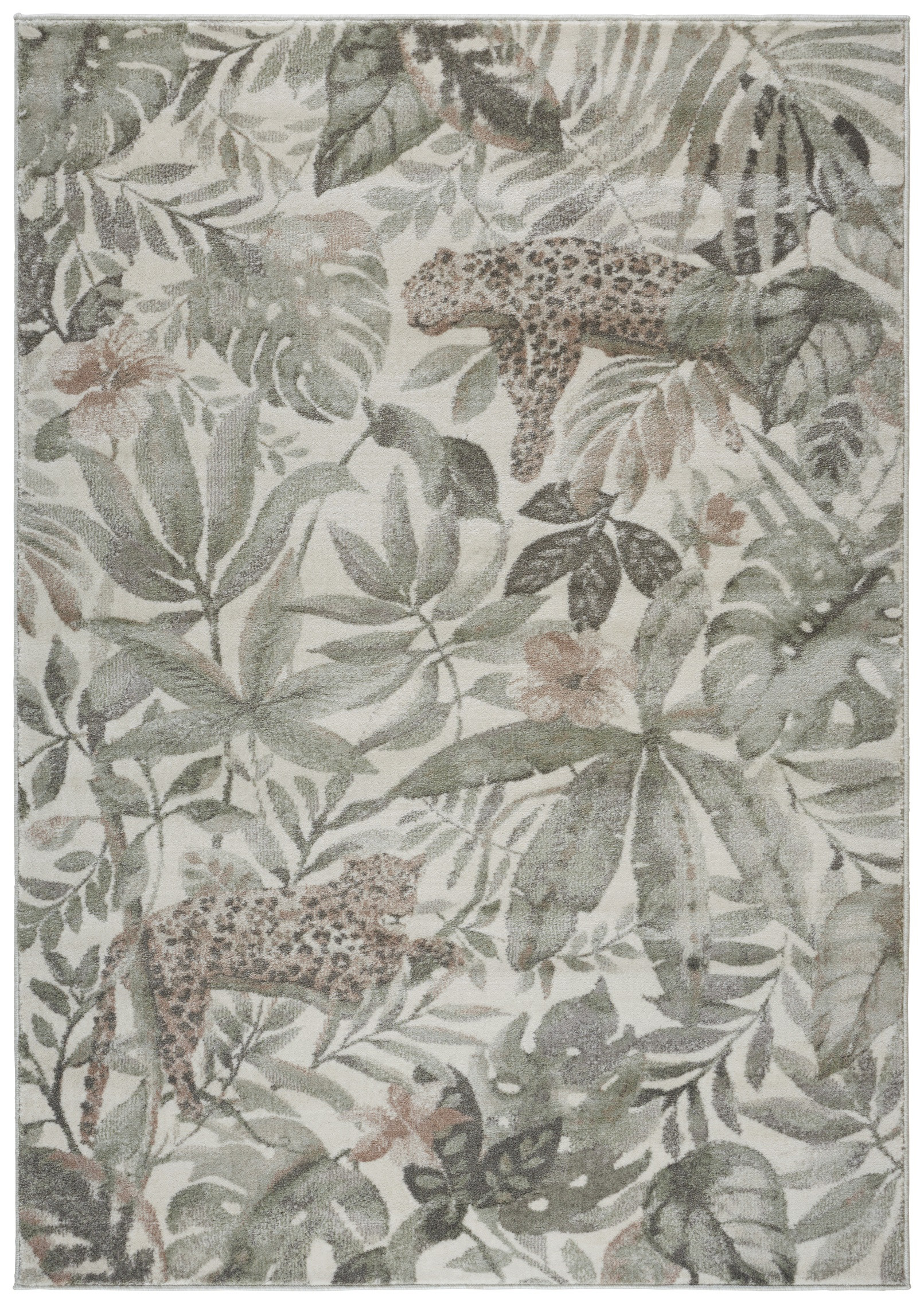 Levně ELLE Decoration koberce Kusový koberec Botanical 103902 Cream/Green/Copperbrown z kolekce Elle - 80x150 cm