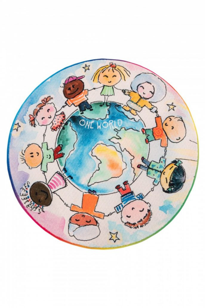 Levně Obsession koberce Dětský kusový koberec Juno 477 World Map kruh - 120x120 (průměr) kruh cm