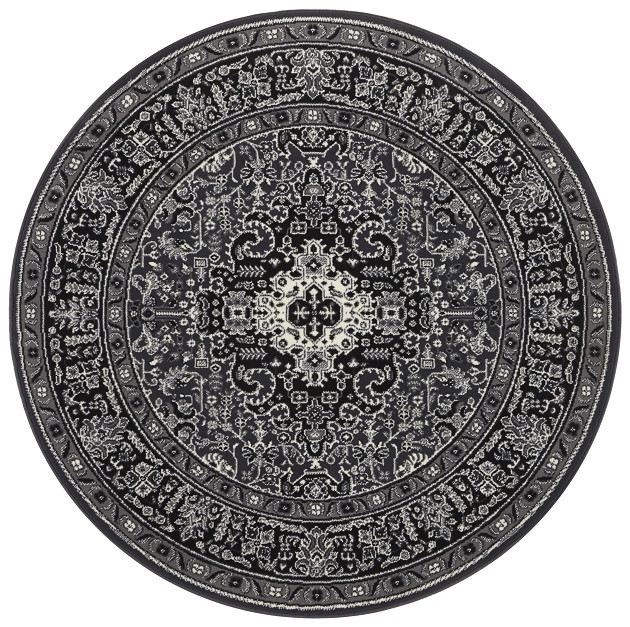 Levně Nouristan - Hanse Home koberce Kruhový koberec Mirkan 104436 Dark-grey - 160x160 (průměr) kruh cm