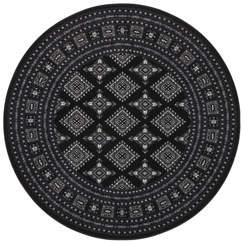 Levně Nouristan - Hanse Home koberce Kruhový koberec Mirkan 104109 Black - 160x160 (průměr) kruh cm