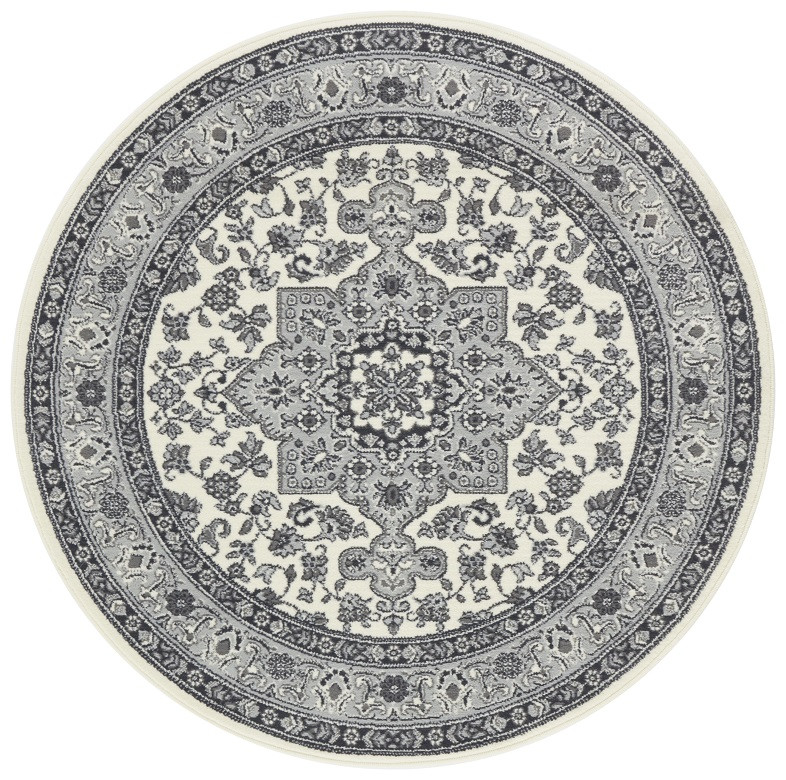 Levně Nouristan - Hanse Home koberce Kruhový koberec Mirkan 104107 Cream/Grey - 160x160 (průměr) kruh cm