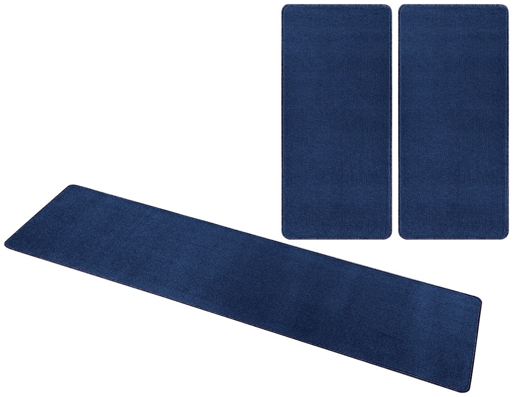 Levně Hanse Home Collection koberce Kobercová sada Nasty 104447 Darkblue - 3 díly: 70x140 cm (2x), 70x240 cm (1x) cm