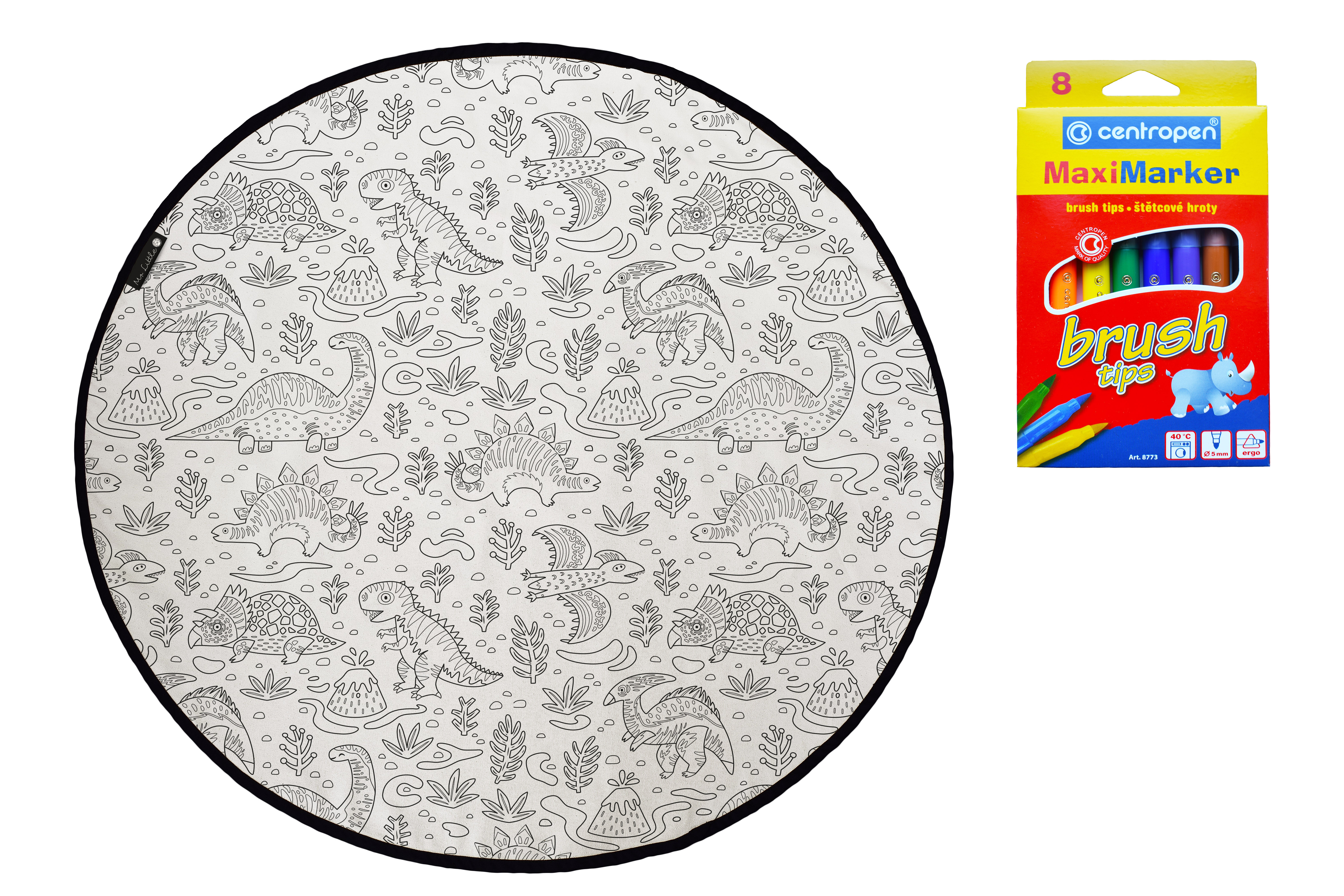 Levně Butter Kings KOBEREC - OMALOVÁNKY - Dinosaur world - 130x130 (průměr) kruh cm