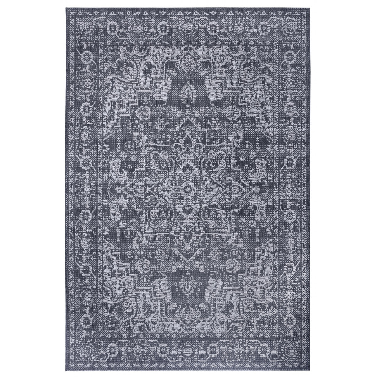 Kusový orientální koberec Mujkoberec Original Flatweave 104809 Grey/Cream – na ven i na doma