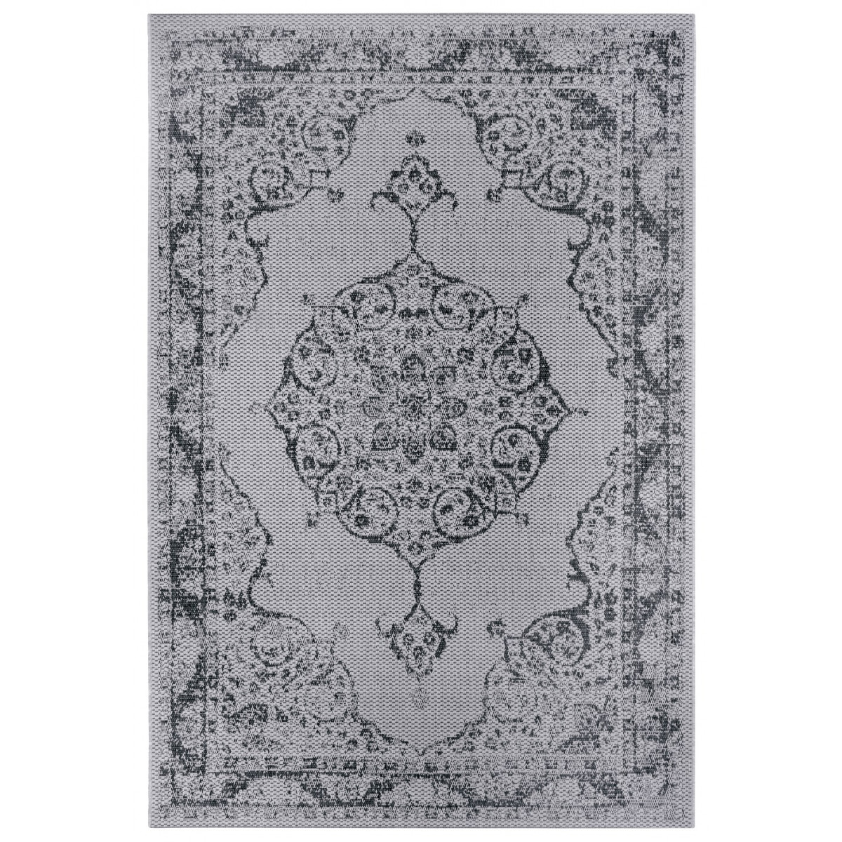 Kusový orientální koberec Mujkoberec Original Flatweave 104818 Silver/grey – na ven i na doma
