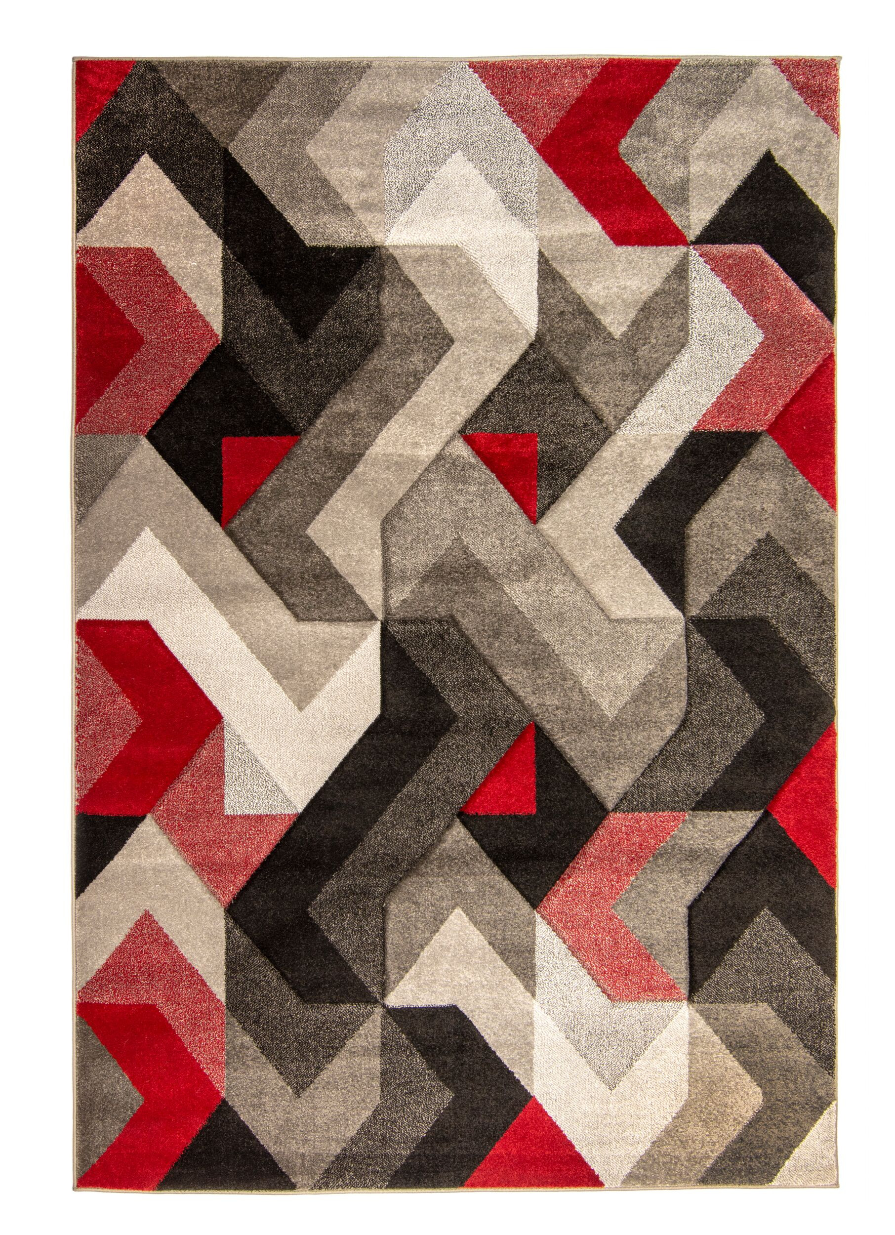 Levně Flair Rugs koberce Kusový koberec Hand Carved Aurora Grey/Red - 160x230 cm