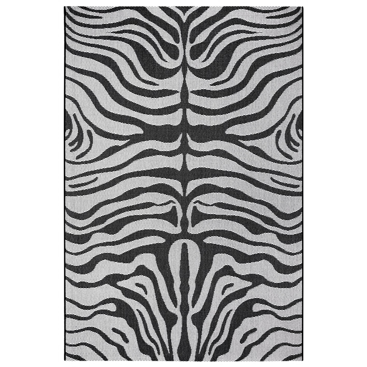 Kusový koberec Flatweave 104845 Black/Cream – na ven i na doma