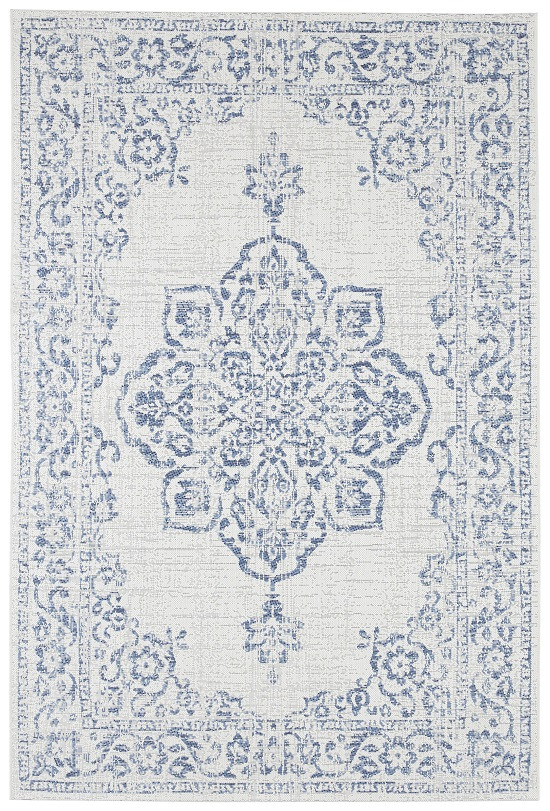 Levně NORTHRUGS - Hanse Home koberce Kusový koberec Beach 103853 Cream/Blue – na ven i na doma - 120x170 cm