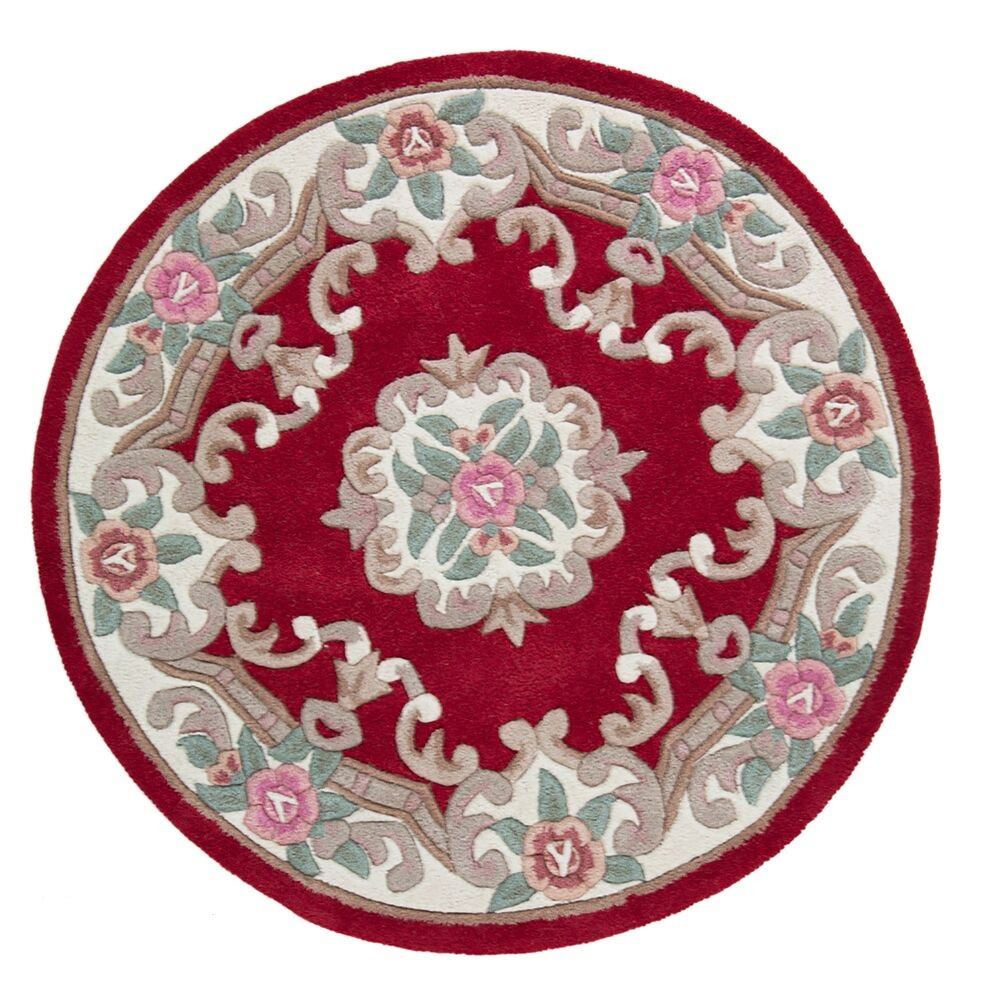 Levně Flair Rugs koberce Ručně všívaný kusový koberec Lotus premium Red kruh - 120x120 (průměr) kruh cm